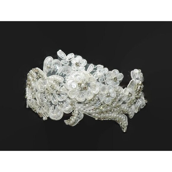 Crystal Lace Bridal headband, OOAK wedding headband